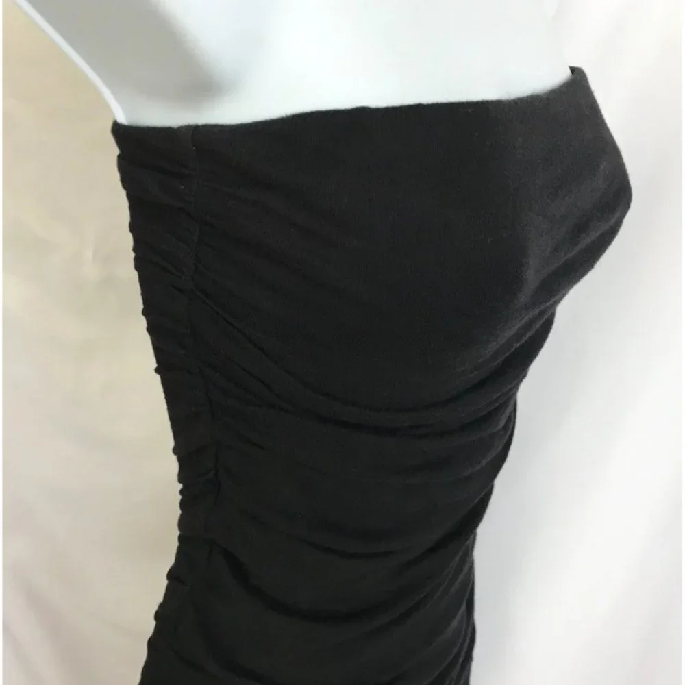 Anthropologie Velvet Sheath Little Black Dress Strapless - Picture 7 of 10